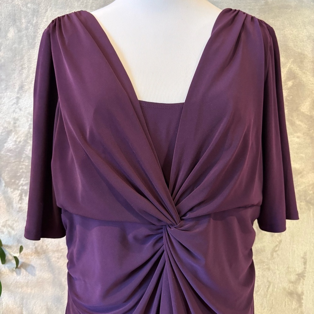 Chaps Elegant Formal Stretch Ruched Wmn’s Dress Sz XL - Picture 2 of 10